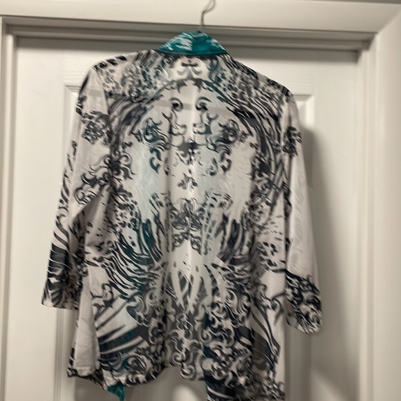 Easywear by Chico’s black/white/green jacket size 2 - Picture 2 of 3